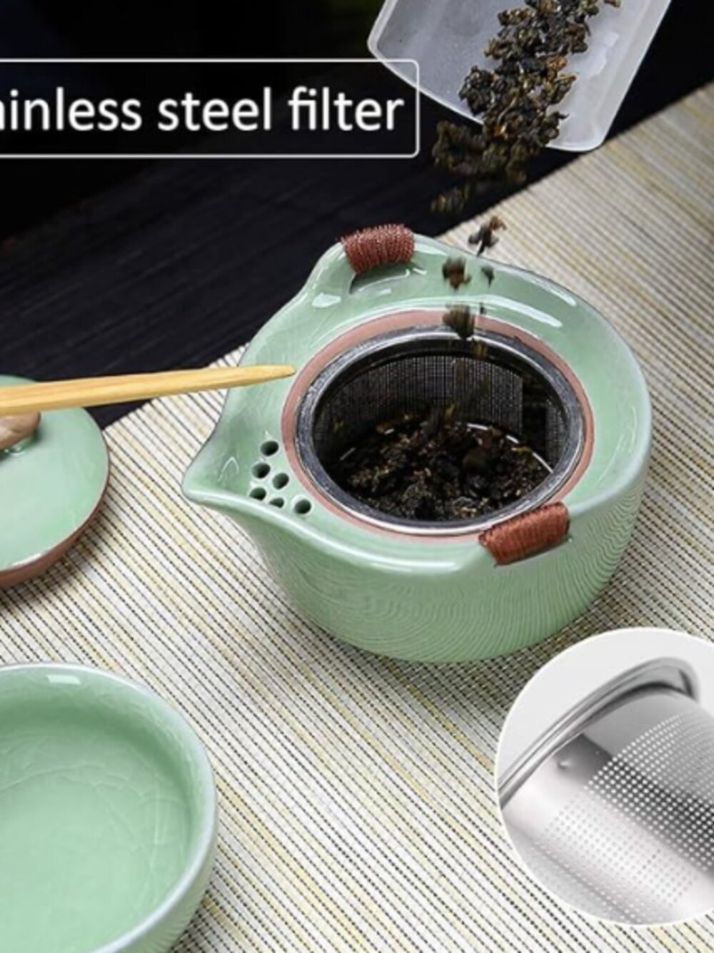 Travel Ceramic Tea Pot Set - NEW! - Picture 11 of 11